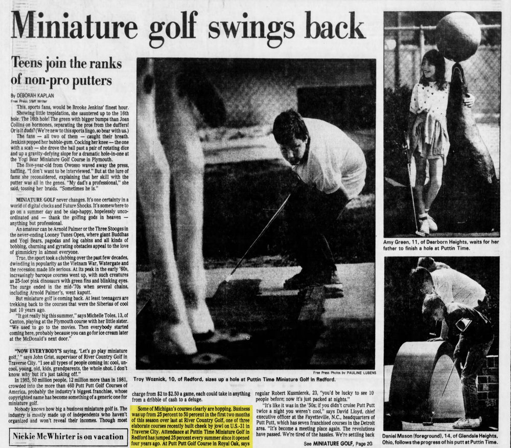 River Country Golf - Aug 18 1986 Article